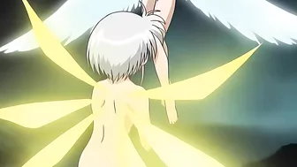 Hentai porn site visitors can enjoy a passionate sex scene between two petite yuri girls in a heart-shaped triangle.