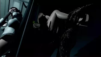 A mature woman is sexually assaulted by monstrous creatures in a graphic hentai animation.