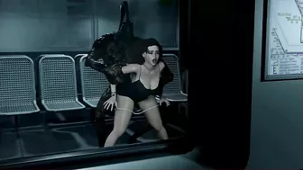 A mature woman is sexually assaulted by monstrous creatures in a graphic hentai animation.