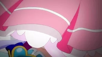 Holy Angel of Love Mary was impregnated by demonic tentacles in a magical girl hentai scene.