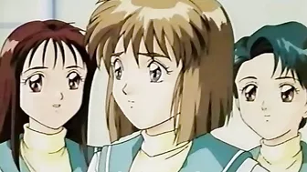 Schoolgirl ravished by monsters in woods, hentai-style.