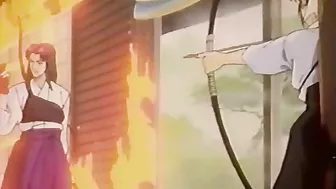 Schoolgirl ravished by monsters in woods, hentai-style.