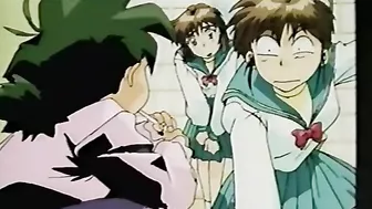 Schoolgirl ravished by monsters in woods, hentai-style.