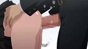 A skinny schoolgirl in a hentai video is chained underwater as her virgin pussy is destroyed.
