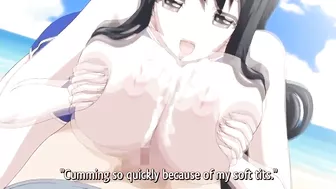 A skinny schoolgirl in a hentai video is chained underwater as her virgin pussy is destroyed.