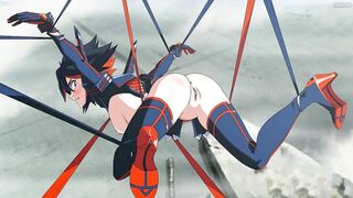 Ryuko from Kill la kill gets tentacle-fucked in all her holes. #Hentai #Porn