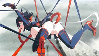 Ryuko from Kill la kill gets tentacle-fucked in all her holes. #Hentai #Porn