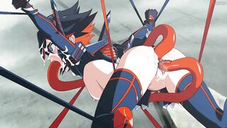 Ryuko from Kill la kill gets tentacle-fucked in all her holes. #Hentai #Porn