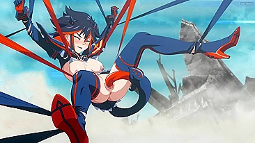 Ryuko from Kill la kill gets tentacle-fucked in all her holes. #Hentai #Porn