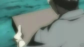 Rainy day hentai scene with virgin schoolgirl having steamy outdoor sex.