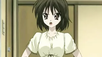 Rainy day hentai scene with virgin schoolgirl having steamy outdoor sex.