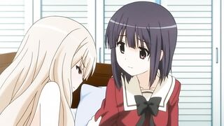 Hentai anime featuring petite schoolgirls with small tits having erotic lesbian sex.