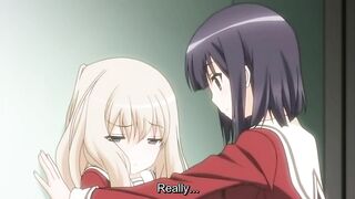 Hentai anime featuring petite schoolgirls with small tits having erotic lesbian sex.