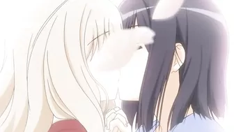 Hentai anime featuring petite schoolgirls with small tits having erotic lesbian sex.