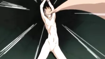 Hentai anime scene with schoolgirls being gangbanged by guards and tentacles.