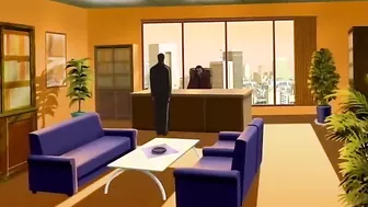 Horny hentai slut gets ass-fucked in office window.