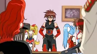 A cute young woman with a small body is bound and penetrated by multiple tentacle appendages in every orifice.