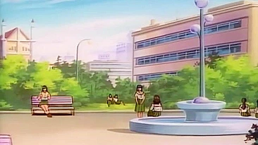 Horny hentai college girl masturbates her tight teen pussy.