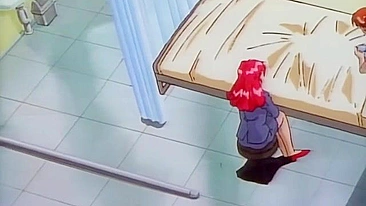 Horny hentai college girl masturbates her tight teen pussy.