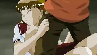 Teen hentai schoolgirl gets chased and fucked outside.