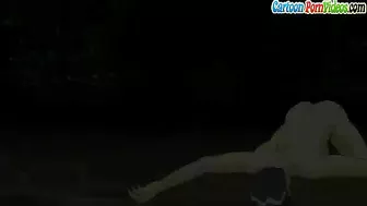 Teen hentai schoolgirl gets chased and fucked outside.