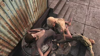 Hentai video featuring a Fallout 4 character and a young woman having sex throughout the day.