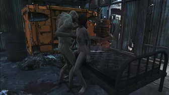 Hentai video featuring a Fallout 4 character and a young woman having sex throughout the day.