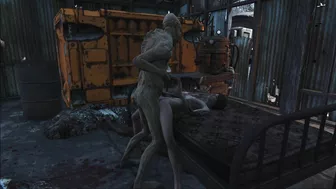 Hentai video featuring a Fallout 4 character and a young woman having sex throughout the day.