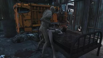 Hentai video featuring a Fallout 4 character and a young woman having sex throughout the day.
