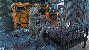 Hentai video featuring a Fallout 4 character and a young woman having sex throughout the day.