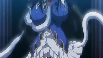 Teen with big tits and pussy teased by dirty tentacles in hentai.