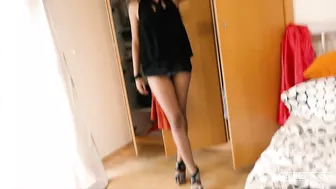 Indonesian Killa Raketa and Hungarian blonde Sicilia share dick of David Perry during porn audition