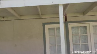 Young Latina girl flirts with neighbor and he comes to her house for fucking