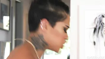 Ebony nympho Honey Gold is cheating after sex with husband