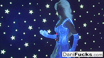 Dani Daniels has lesbian sex with android Cherie Deville in funny porn parody Asstronaut vs Cherie 2000