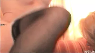 Black-haired MILF fingerfucks blonde teen's pussy in Hustler video