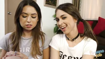 Girl corrupts stepsister making chick satisfy her boyfriend