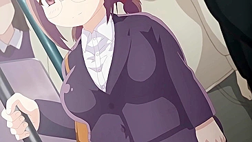 Hentai video - Public train sex with a dirty pervert and a curvy mature woman.