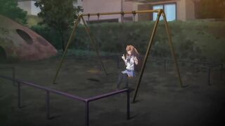 A horny teen in a schoolgirl uniform gets banged by a perv in the rain on a hentai porn site.