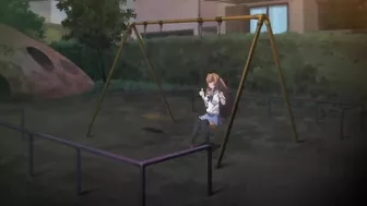 A horny teen in a schoolgirl uniform gets banged by a perv in the rain on a hentai porn site.