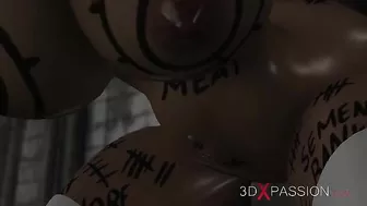 The evil clown violates a young girl in an abandoned hospital.