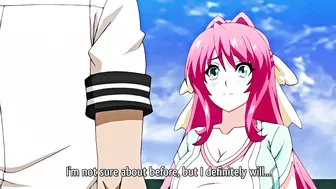 Busty anime schoolgirl gets fucked on school balcony in hentai video.