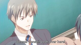 Hentai video shows a dirty sensei having sex with a young blonde until she cums.