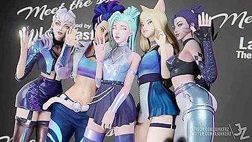 League of Legends Characters' Naughty Adventures Exposed! Ahri, Akali, Evelynn, Kai'sa and Seraphine Junkerz Get Wild!