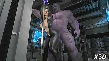 Fulfilling Your Desires - Black Widow and Thanos' Erotic Adventure in 3D