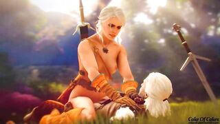 Ciri and Geralt get baked - A Witcher 3 hentai parody