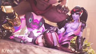 Overwatch Heroes Doomfist, D.Va and Widowmaker Star in Kreamu Hentai Porn Video