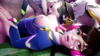 D.Va and Mercy Texelnaut Overwatch - A Satirical Hentai Porn Video