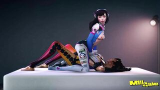 Overwatch's D.Va and Tracer Get Frisky in M1LCAKE