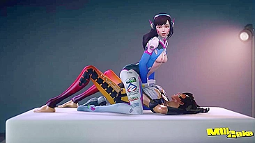 Overwatch's D.Va and Tracer Get Frisky in M1LCAKE